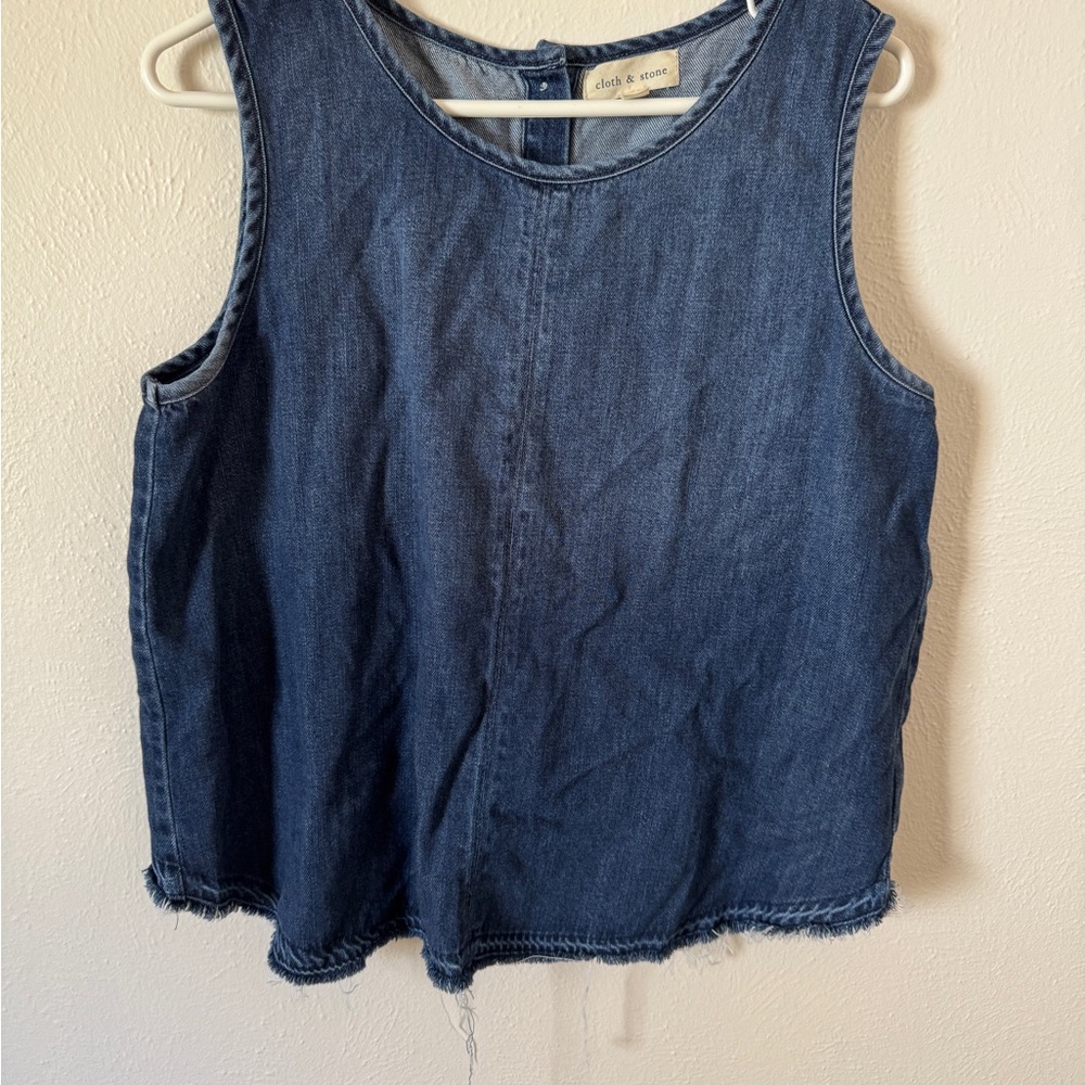Cloth & Stone Dark Blue Denim Tank Top